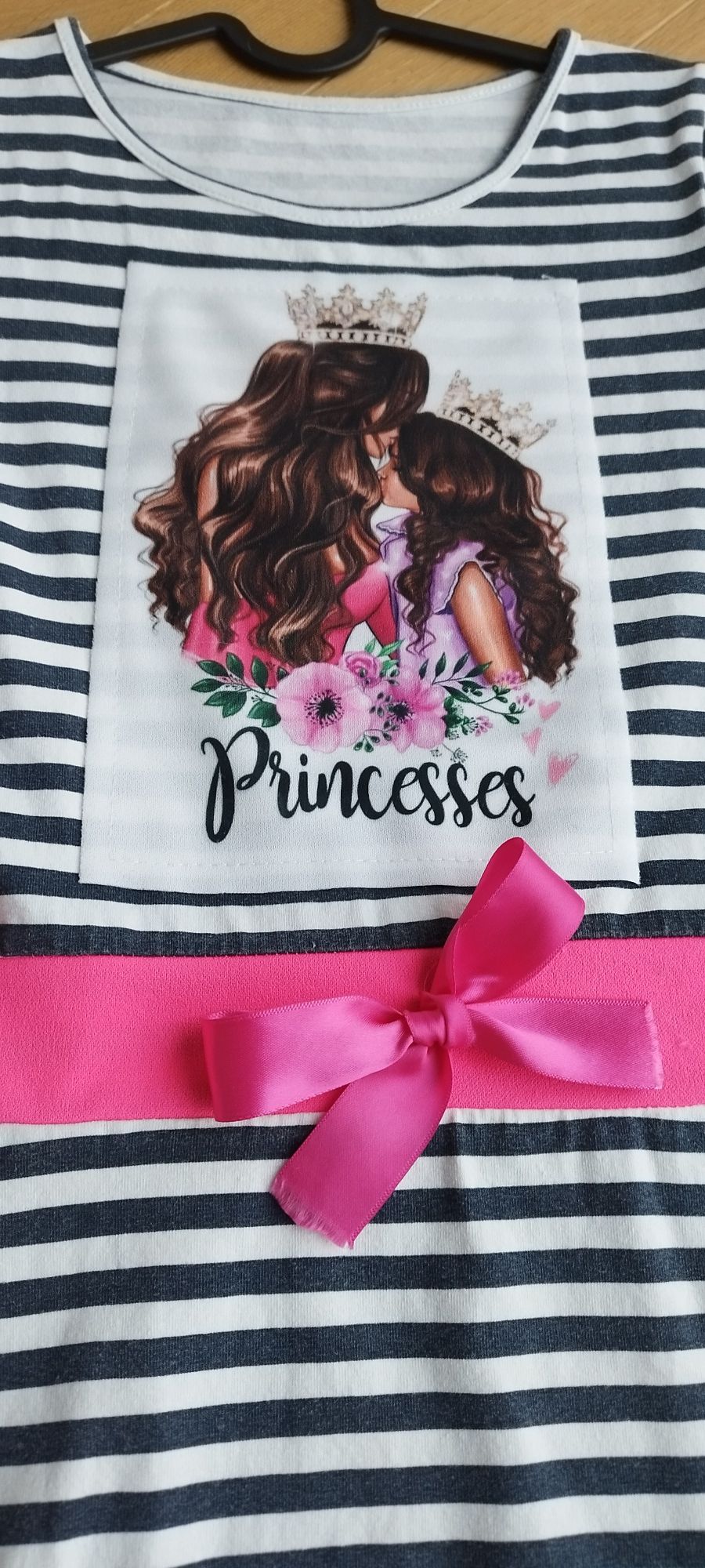Sukienka paski księżniczka princess cekiny mama i córka 128 134, 140