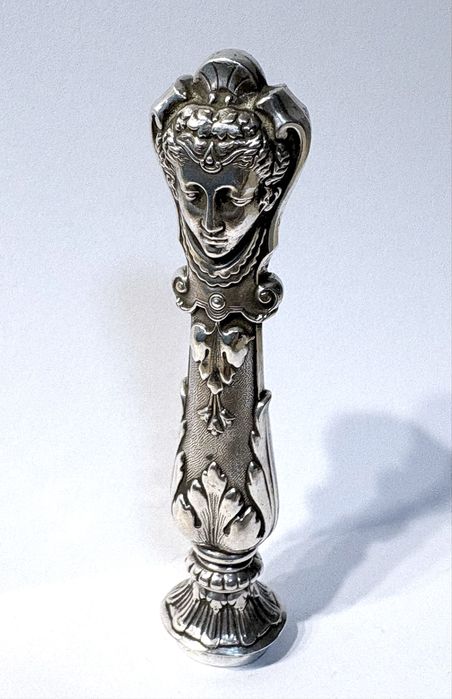 Magnífico raro antigo sinete / carimbo de lacre em prata