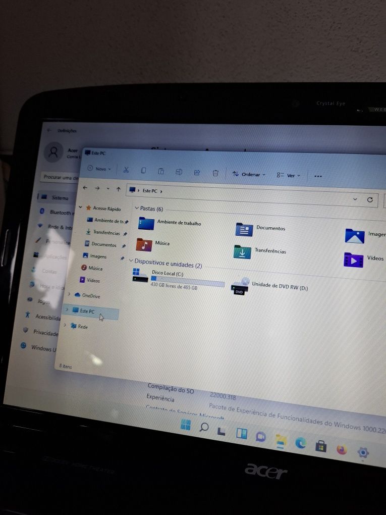 Acer Aspire Wjndows 11 4gbram intel core2duo