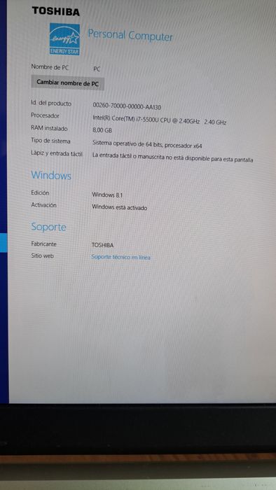 Toshiba Satellite P50 - RAM 8 GB - Intel® Core™ i7-5500U Processor64575366471299124