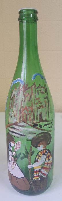 Garrafa pintada à mão