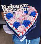 Bukiet w kształcie serca z czekoladkami i Raffaello