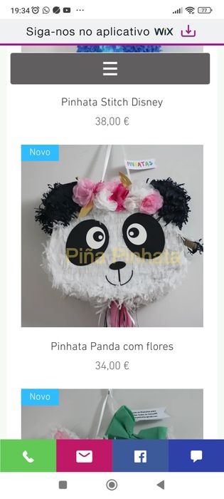 Pinhata de festa para meninas