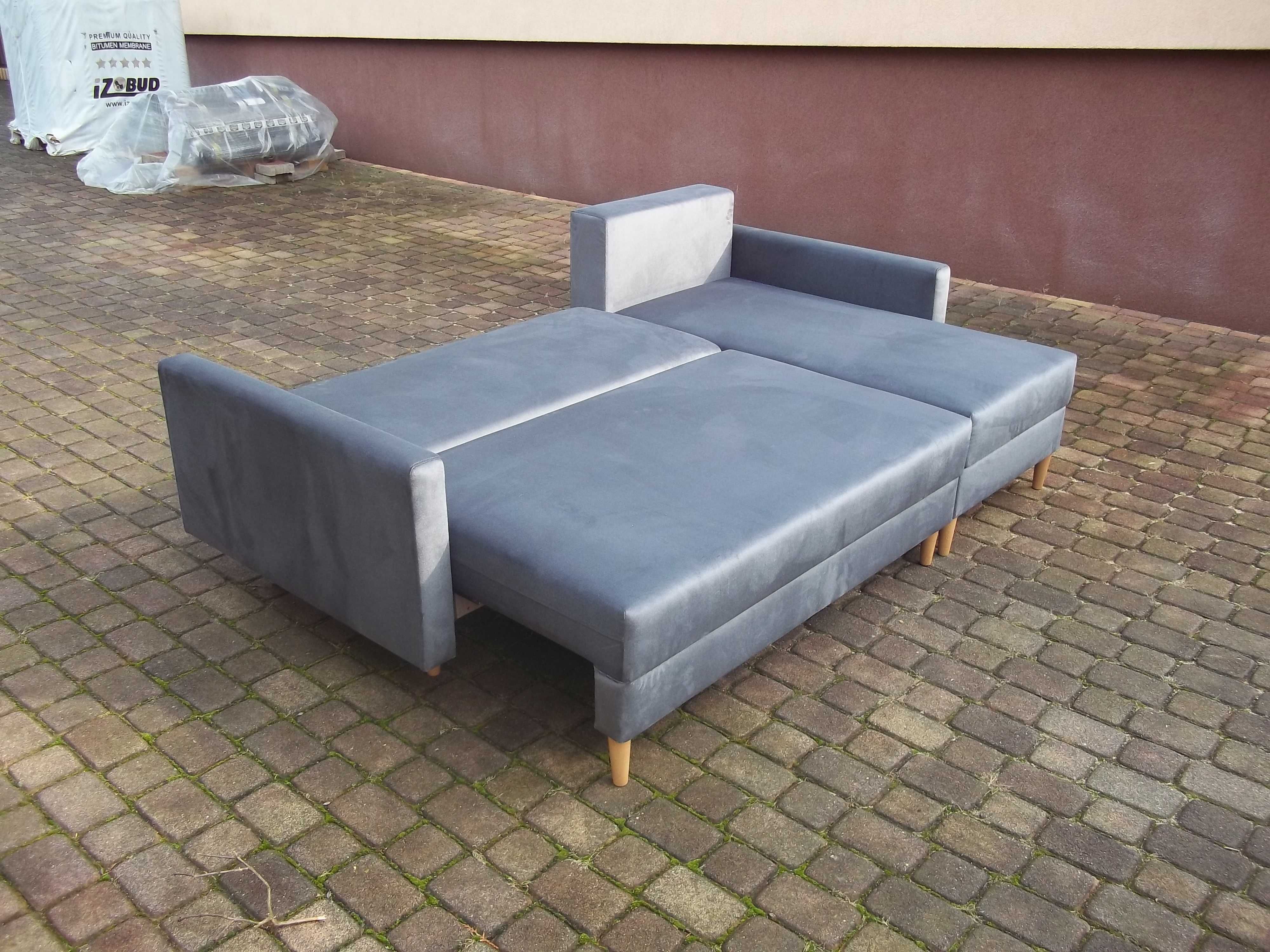 Narożnik- styl skandynawski / sprężyny bonell / 2 pojemniki