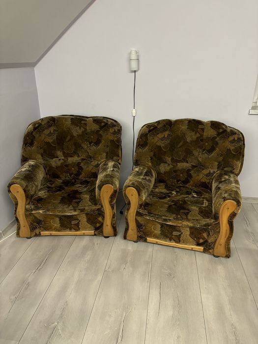 Komplet zestaw dwóch dużych foteli fotel fotele