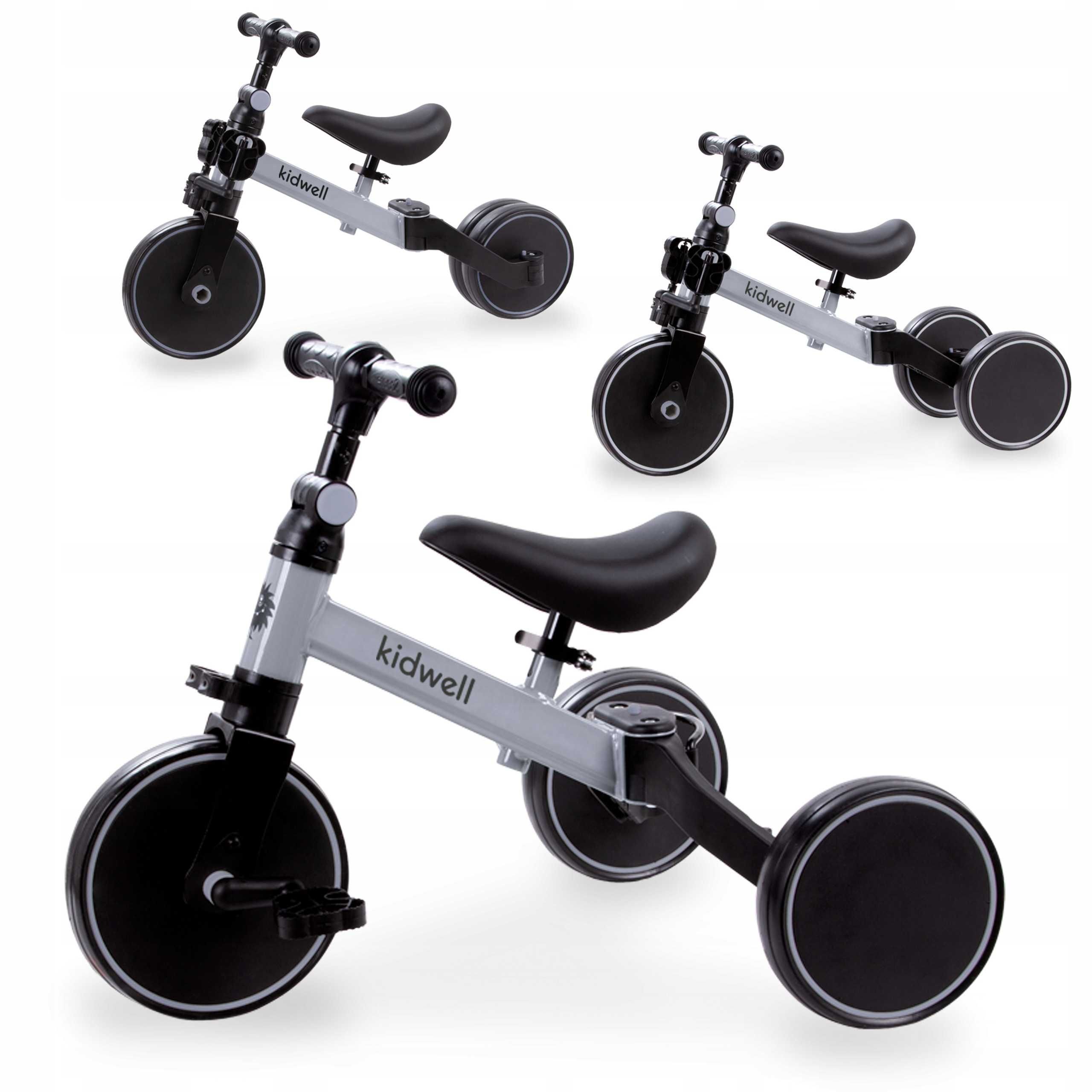 Kidwell Pico Rowerek Biegowy 3w1 Trójkołowy Pedały Szary Grey *NOWE*