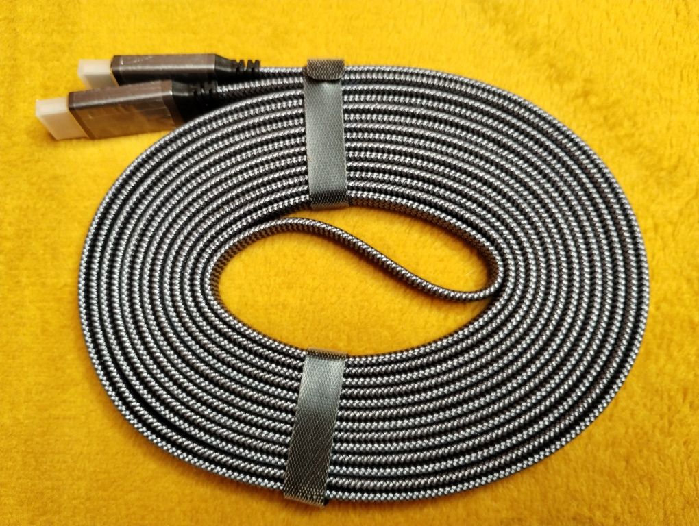 Cienki płaski HDMI 5 metrów Mega Strong mocny kabel przewód płaski 4K