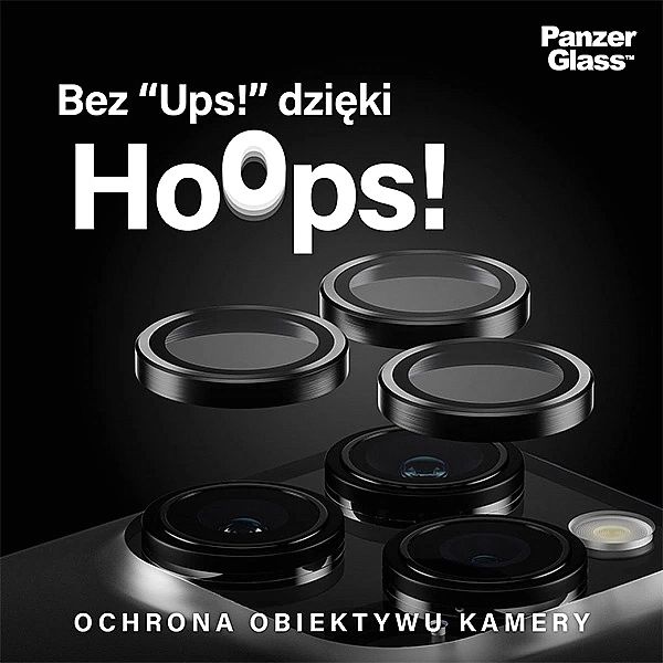 Ochrona aparatu PanzerGlass Hoops Camera na iPhone 15 Pro / 15 Pro Max