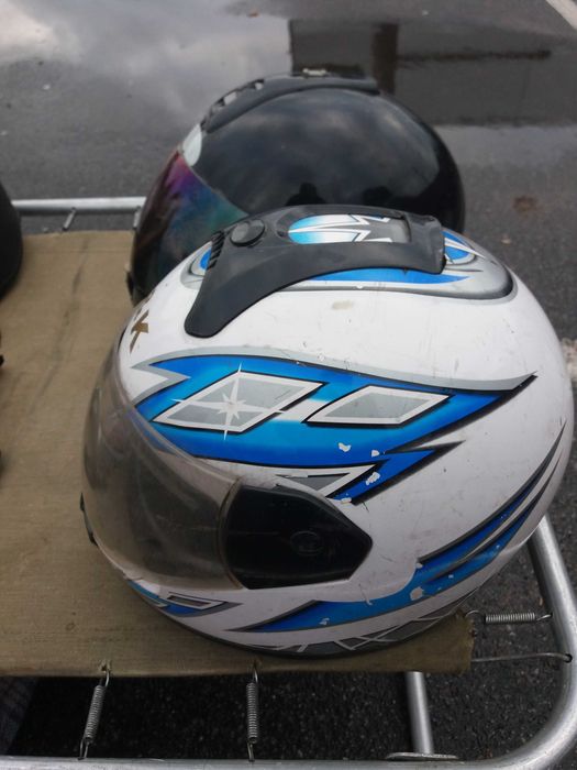 шлем-мото-вело синий с белым