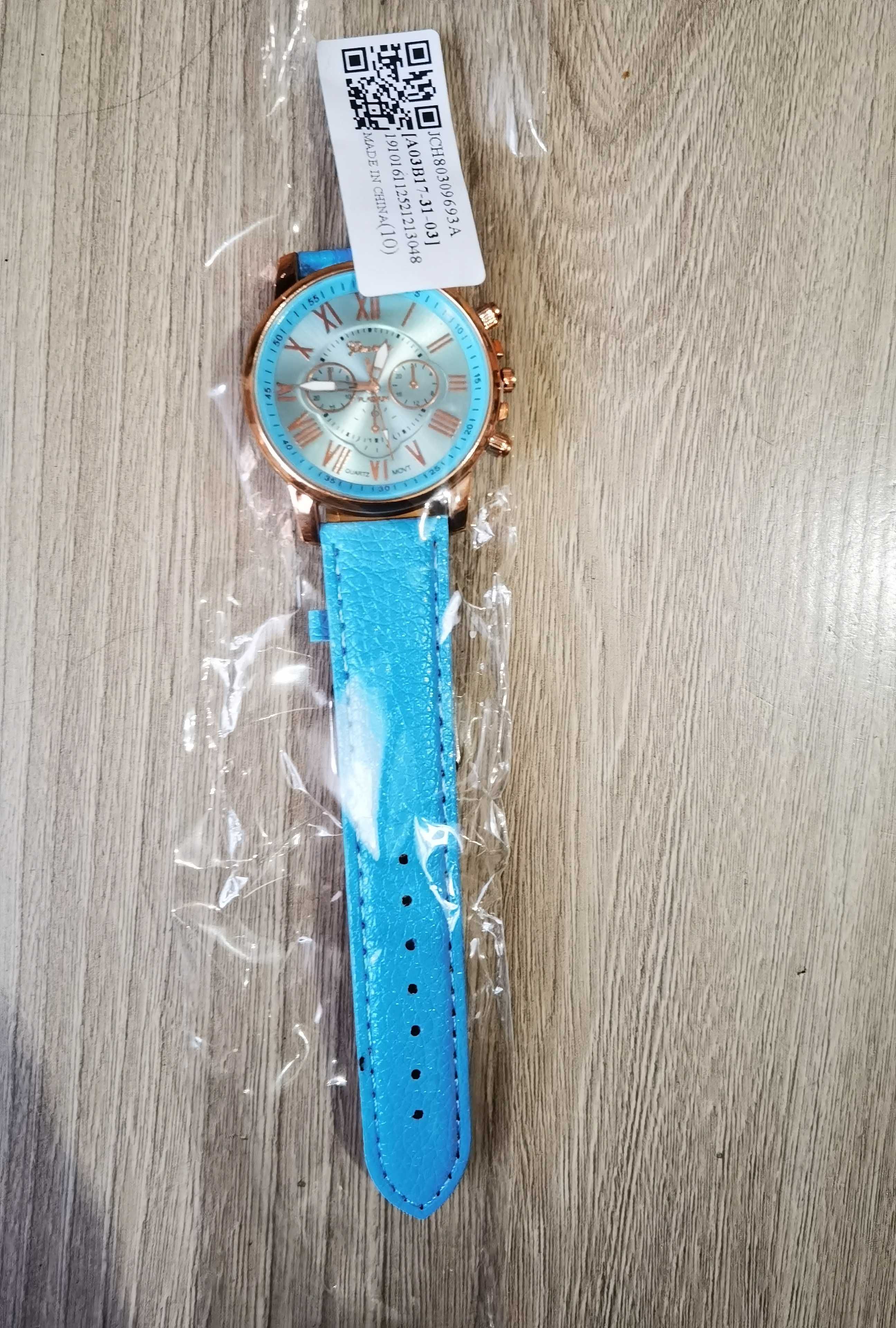 Niebieski zegarek damski. Nowy