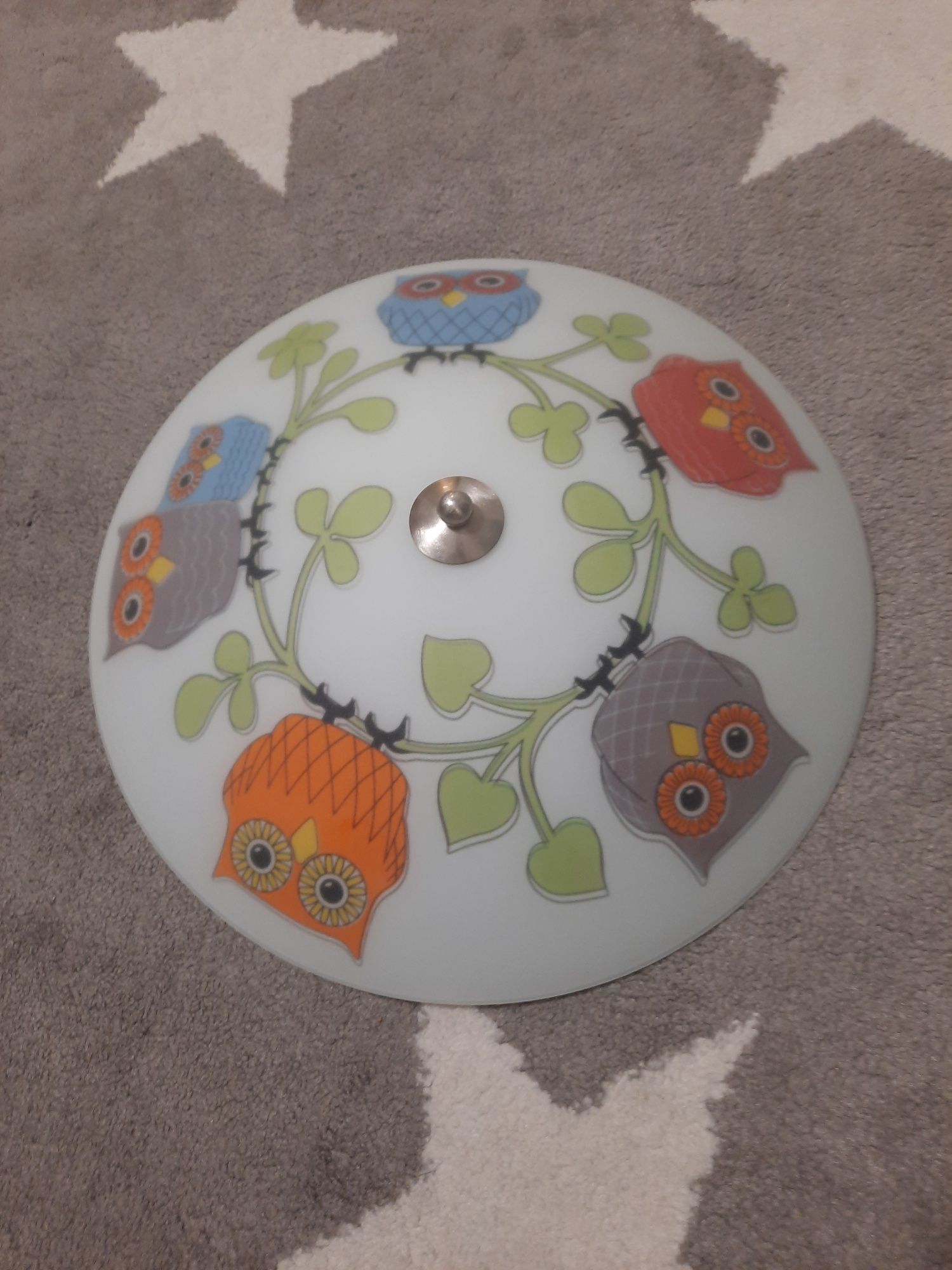 Lampa Dziecięcy plafon z kolorowymi rysunkami sówek