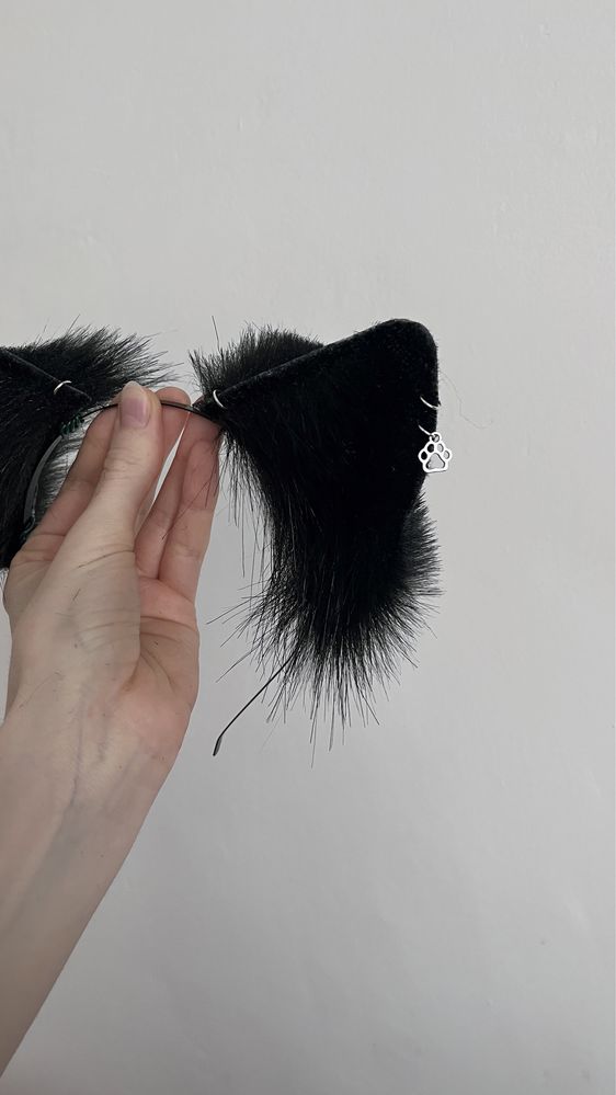 Cat ears czarne kocie uszka cosplay furry uszy kota