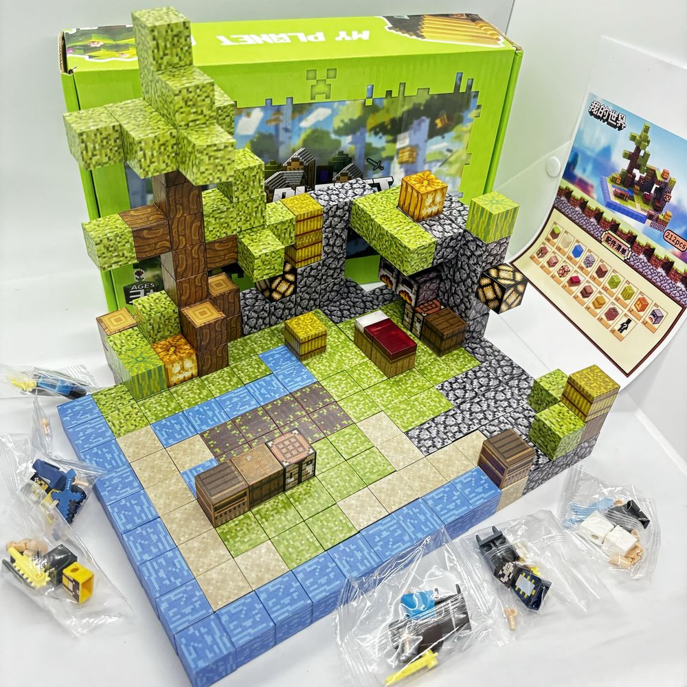 212шт +6 героїв Магнітний конструктор майнкрафт minecraft кубики 3д 3d