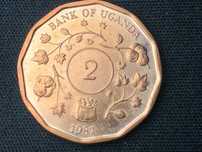 Lote Países Africanos - Moeda Shilling - UGANDA - 2 Moedas de 1987