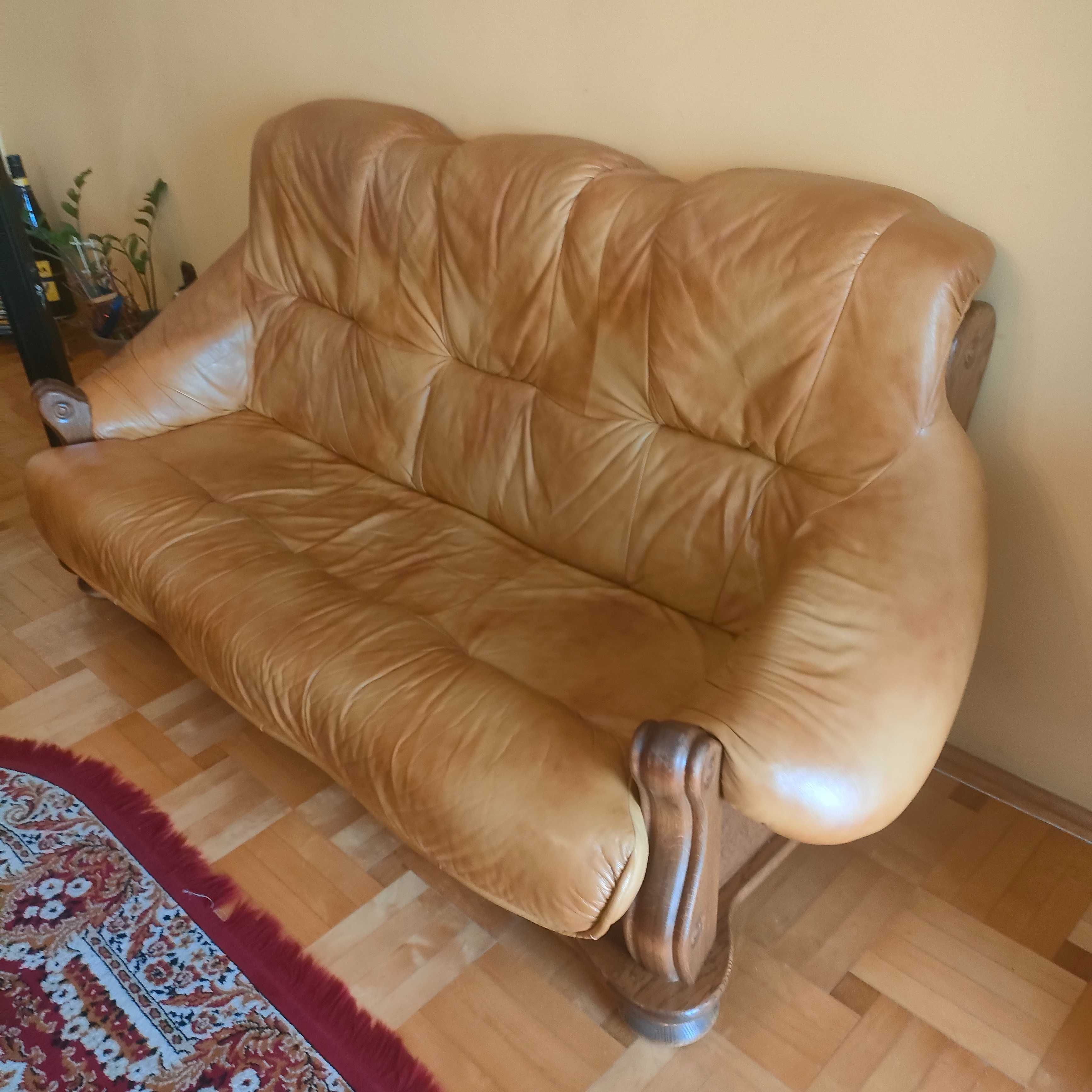 Skórzana kanapa + fotel