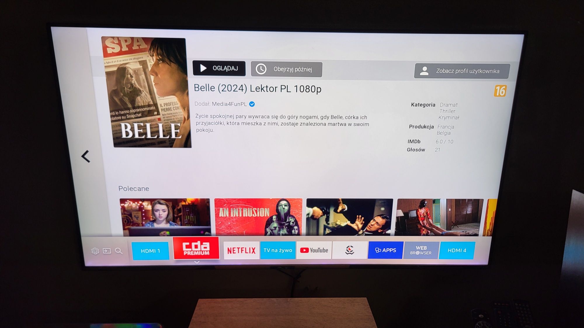 Telewizor samsung 60 cali " 140hz 4k stan sklepowy AI