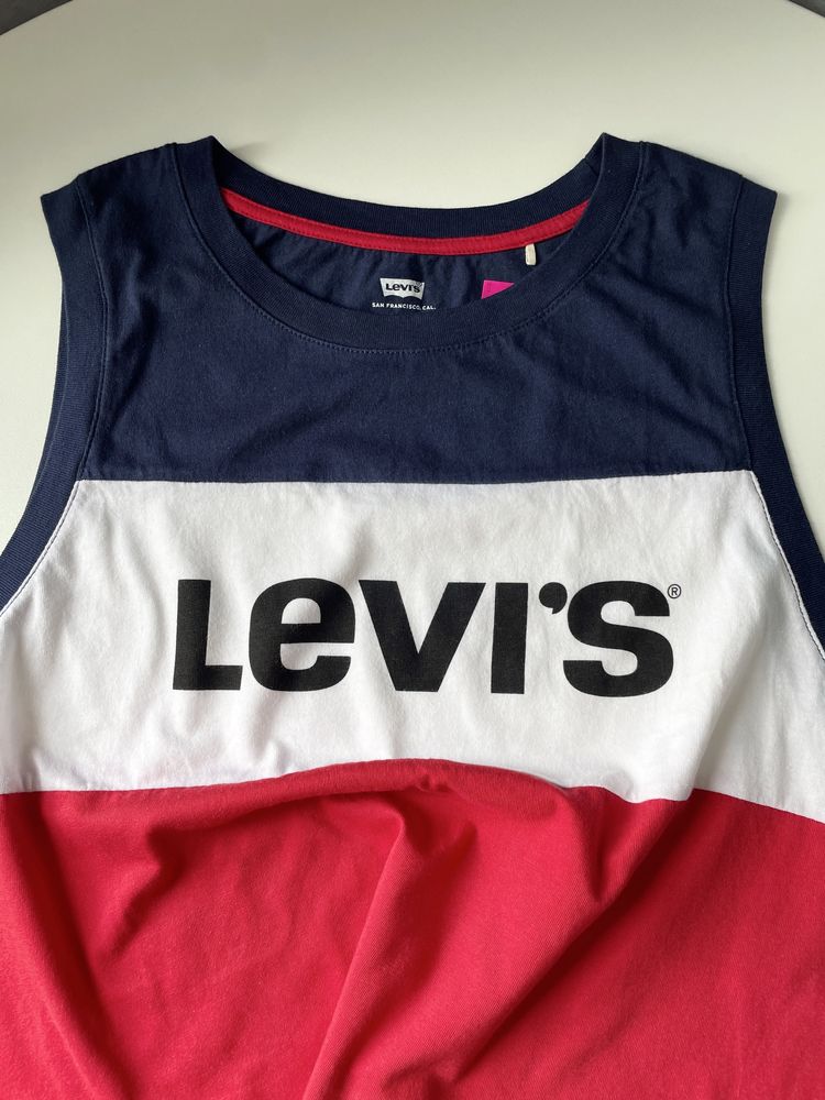 Л Жіноча нова вкорочена футболка big logo Levi’s майка биг лого