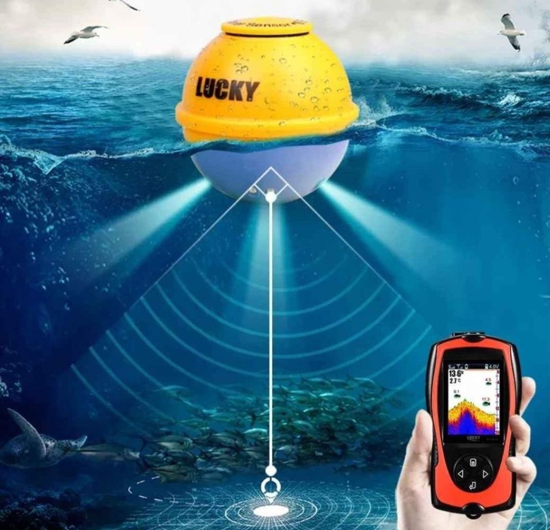 Sonda portátil sem fios para pesca localiza peixe informa profundidade