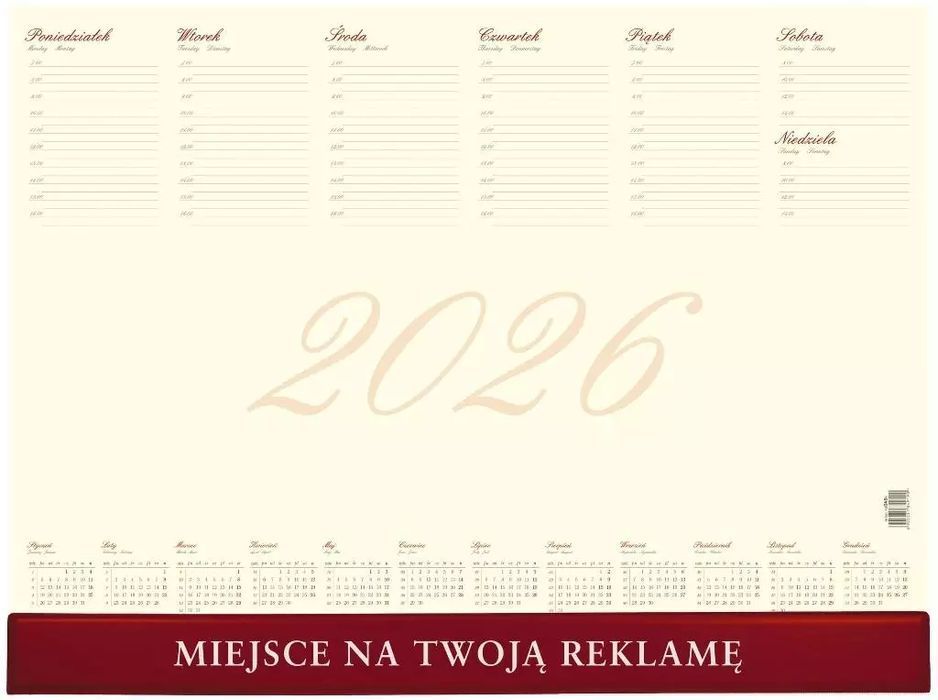 Kalendarz 2026 biuwar business. Wokół nas