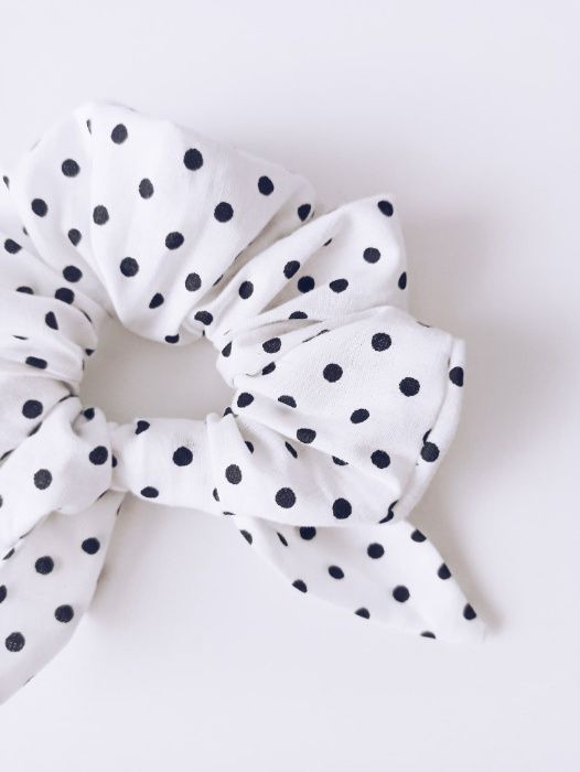 Nowa bawełniana gumka do włosów w kropki – Coco Cotton Scrunchie