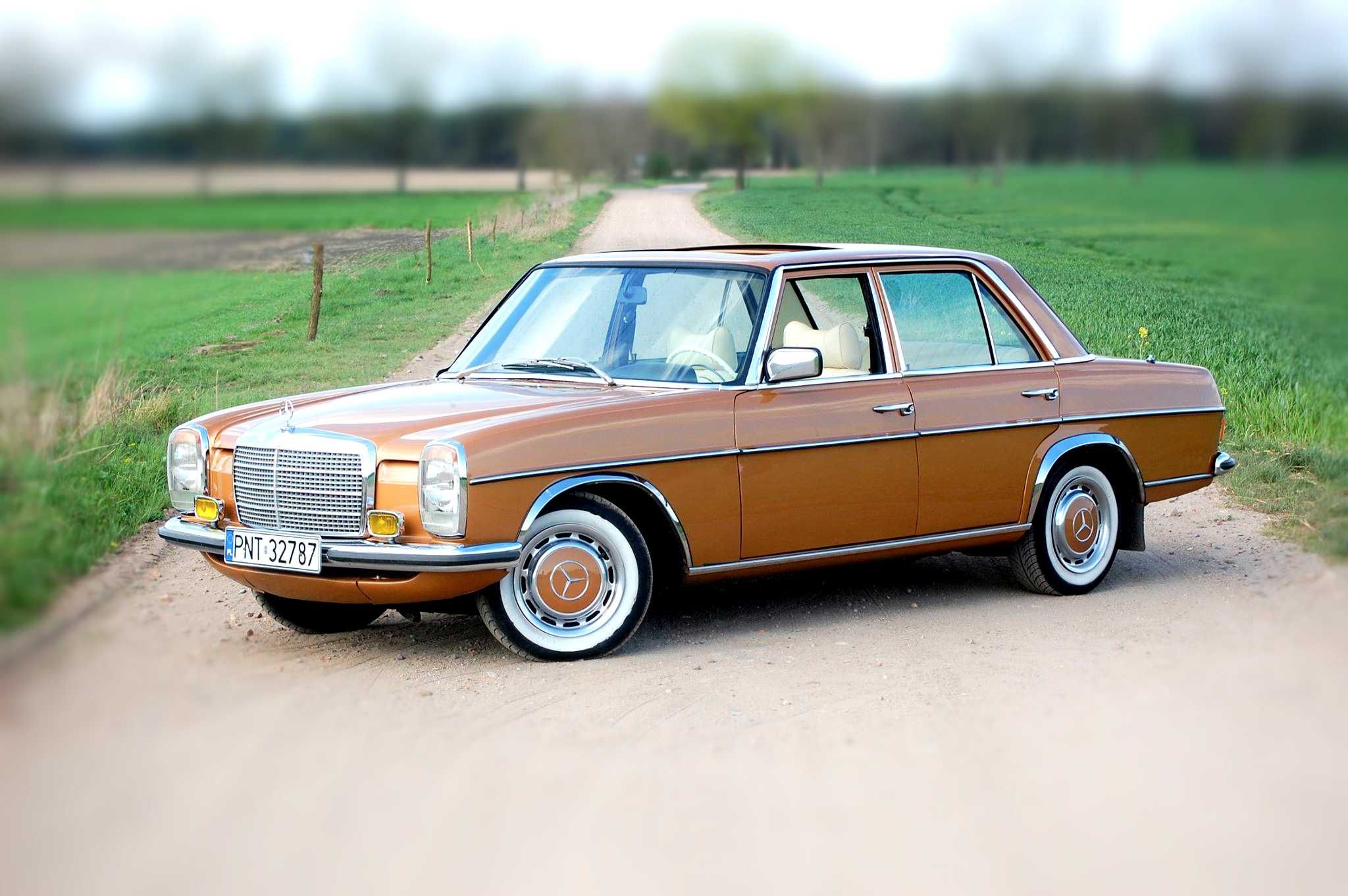 Złoty Mercedes W115 do ślubu :)