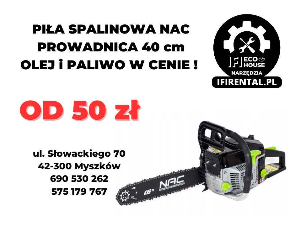 Piła spalinowa Pilarka łańcuchowa 40 cm, paliwo i olej w cenie !