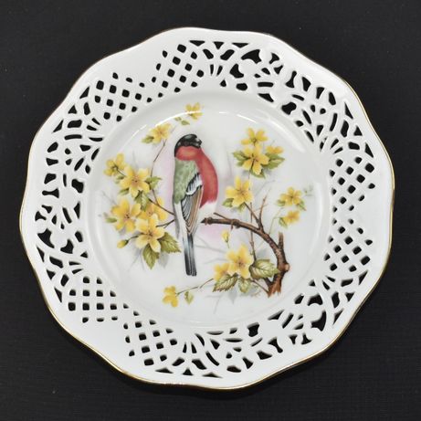 Prato porcelana Europeia desenho de pássaro, DEPOS, T. Limoges