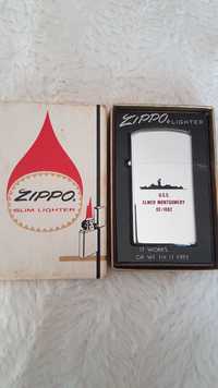 Zapalniczka Zippo Slim USS Elmer Montgomery (DE-1082)  //// //// 1974r