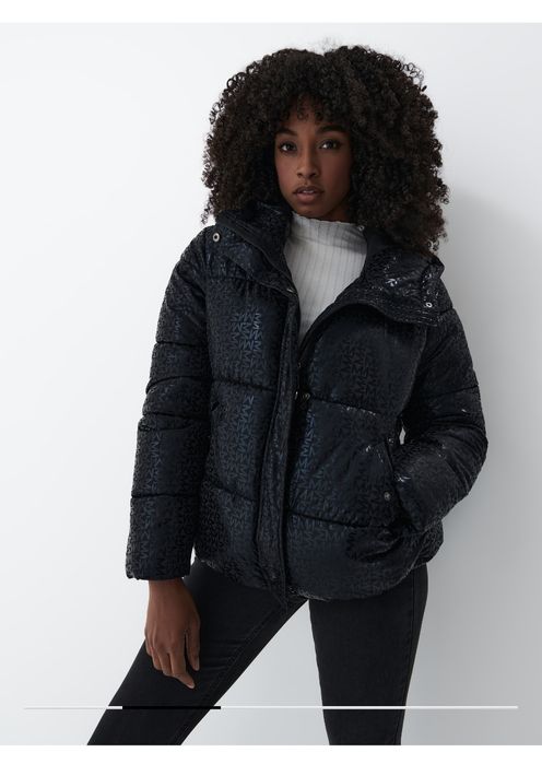 Mohito J.Nowa Kurtka Pikowana! Monogram! Czarna! Oversize! Roz.32!