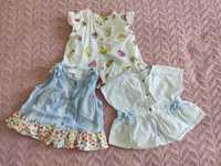 3 Bluzki dziecięce Zara BabyGirl r.74 i r.80