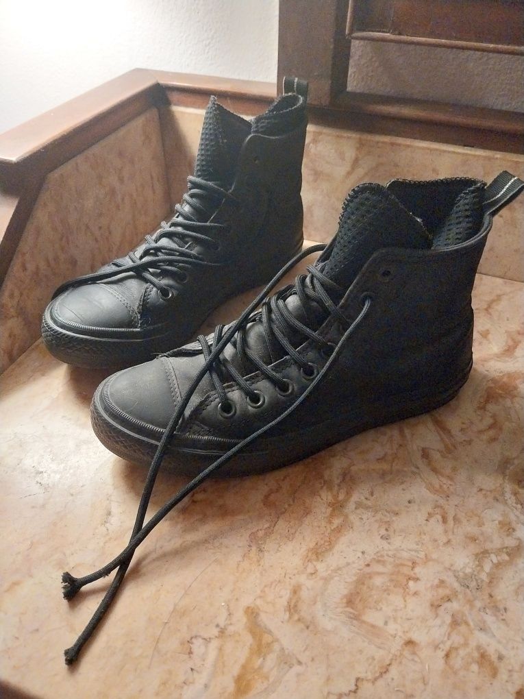 Converse all starts em pele genuina