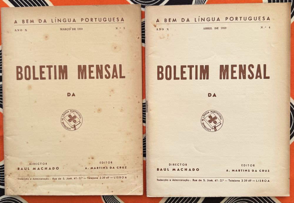Boletim mensal  "A Bem da Língua Portuguesa” 1959