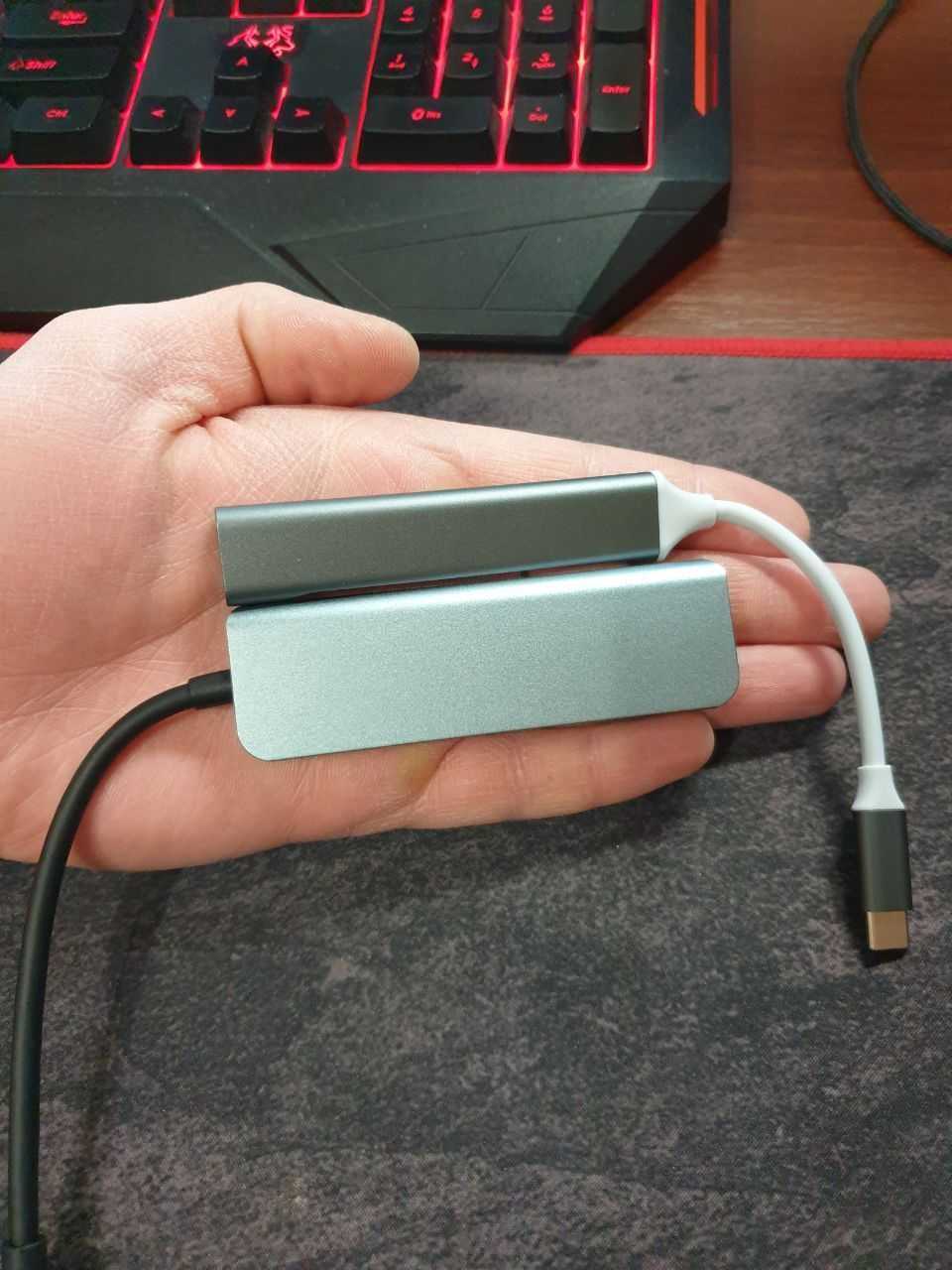 USB-C хаб (4в1) для MacBook/PC (USB 3.0 / USB 2.0)