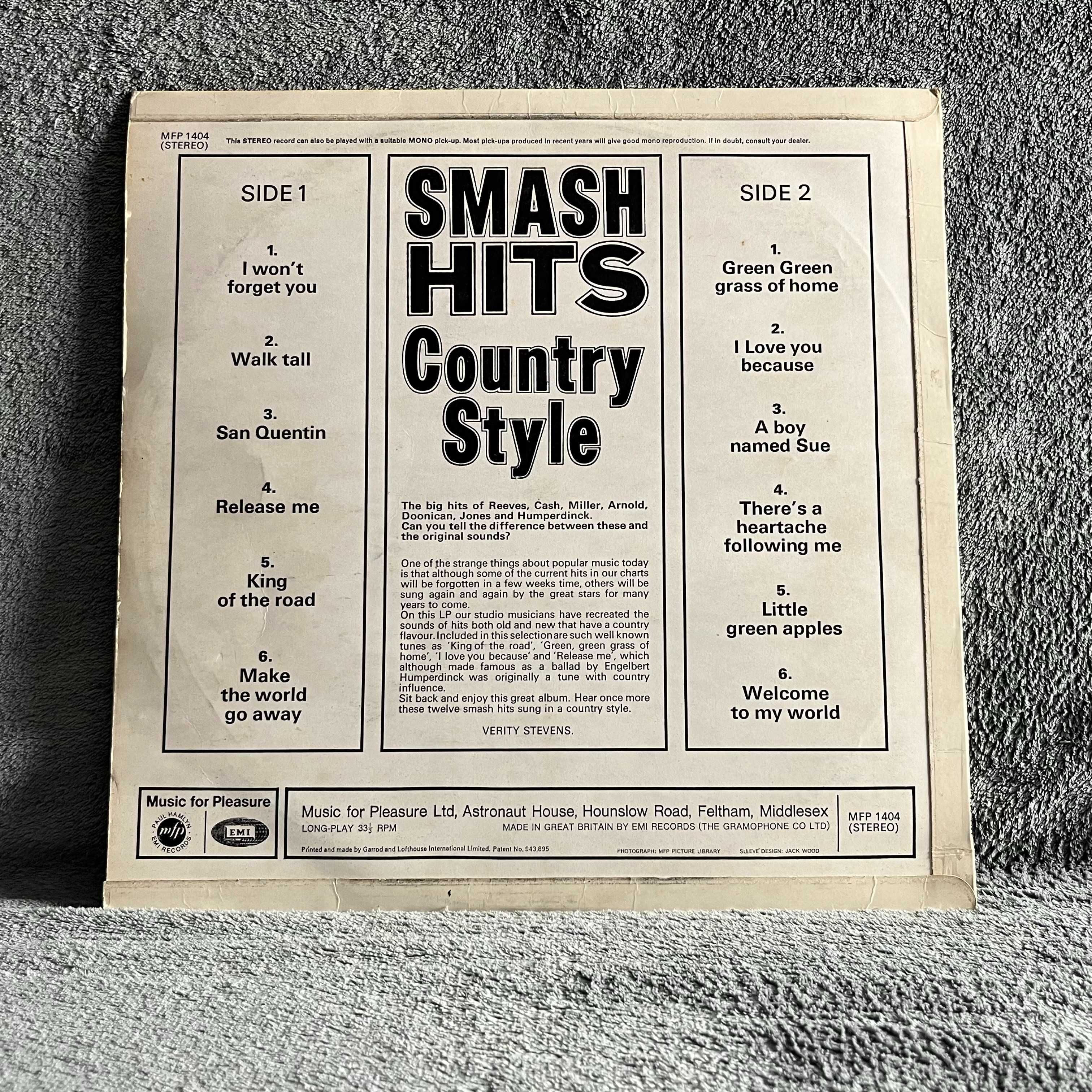 LP | JOHNNY CASH - Smash Hits - Country Style | 1970