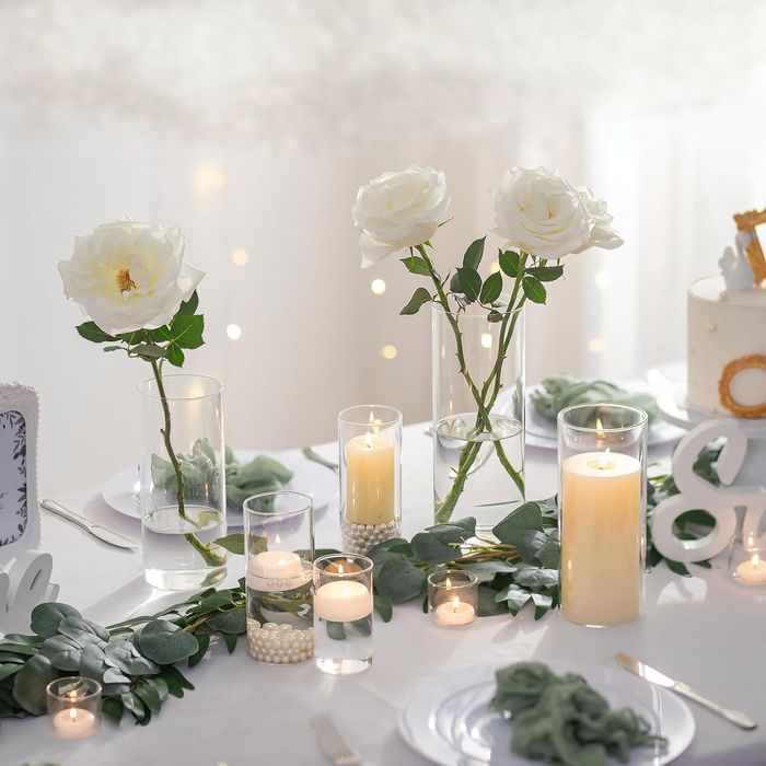 Wazony Szklane 3 szt. 10/15/20 cm Cylindryczne