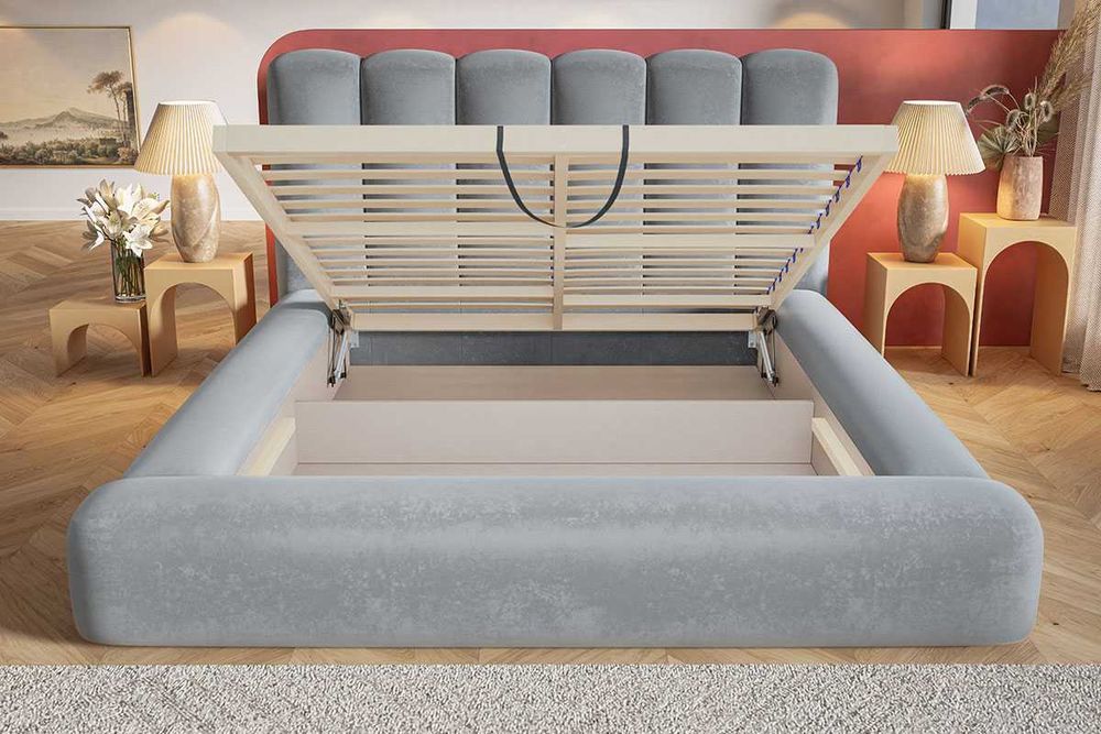Łóżko tapicerowane bukla bed OLAF 140x200 160x200 180x200 pojemnik