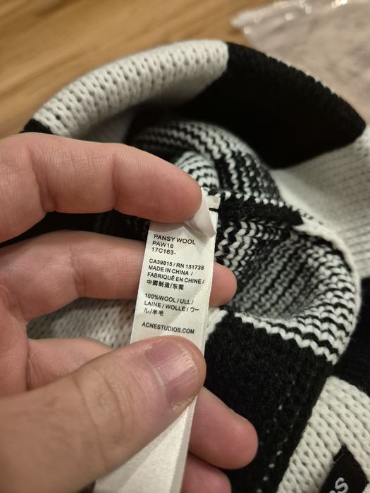 Nowa wełniana czapka Acne Studios czarna biała