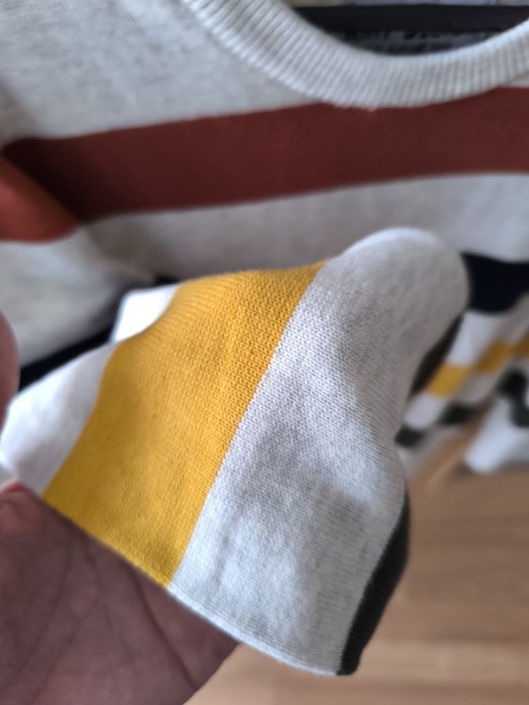 elegancki sweter dla chłopca w paski c&a 122 100% bawełna