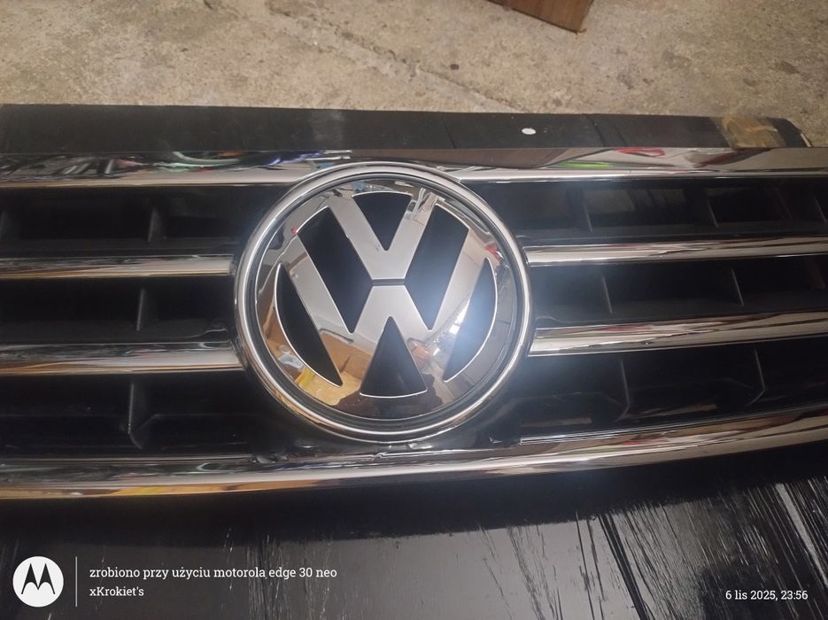 ORYGINALNY Grill/ Atrapa 7L VW TOUAREG Zderzak Przedni/Chrom