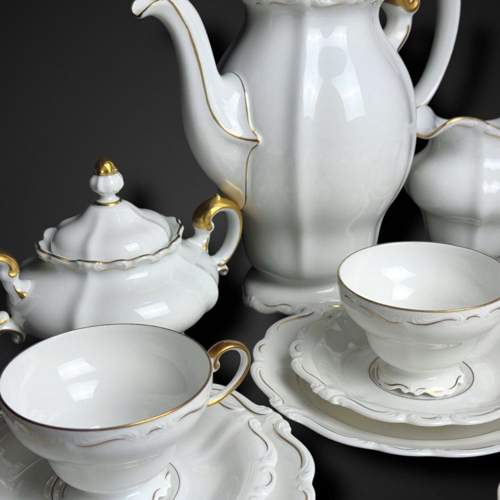 Serwis Rosenthal Pompadour biały złocenia B5/020111