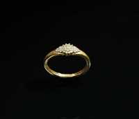 złoto-585 złoty pierścionek  z diamentami 0,10 ct Apart Certyfikat