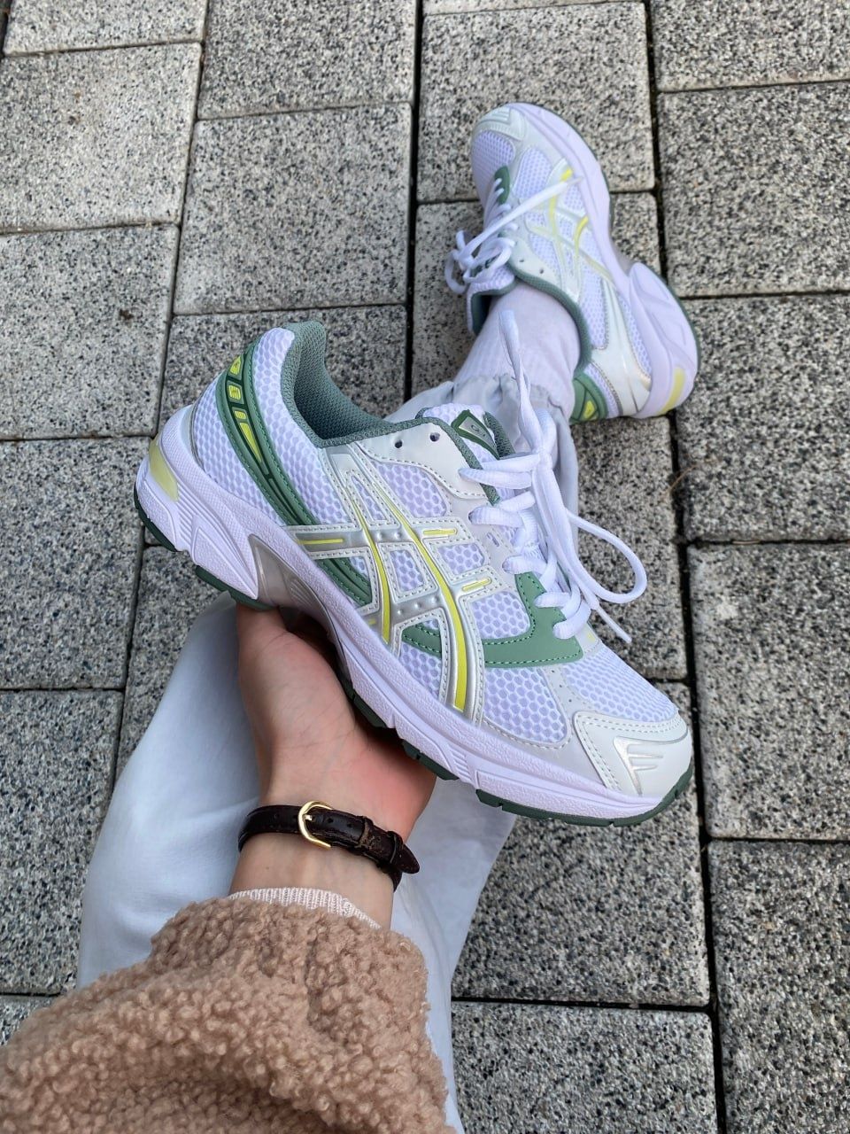 (унісекс) кросівки Asics Gel-1130 White/Green(літо/весна)