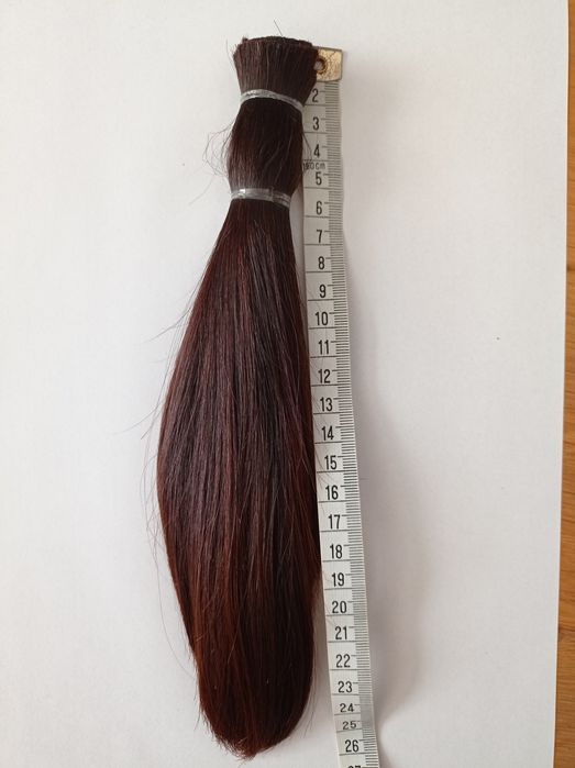 Włosy brązowe brunetka 25 cm gruby kucyk