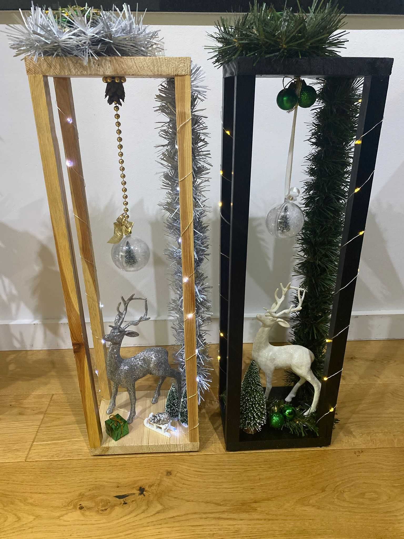 Lampion świąteczny bożonarodzeniowy stroik choinka LED 65 x 20 x 15 cm