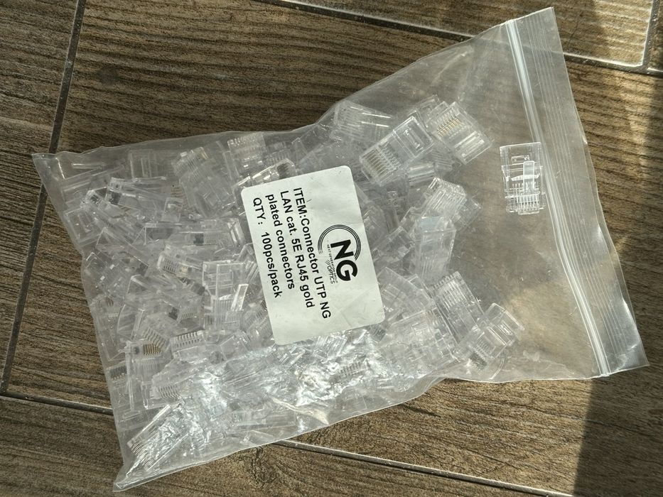 Конектор Connector UTP 5E RJ45 NG LAN gold 85 шт пачка