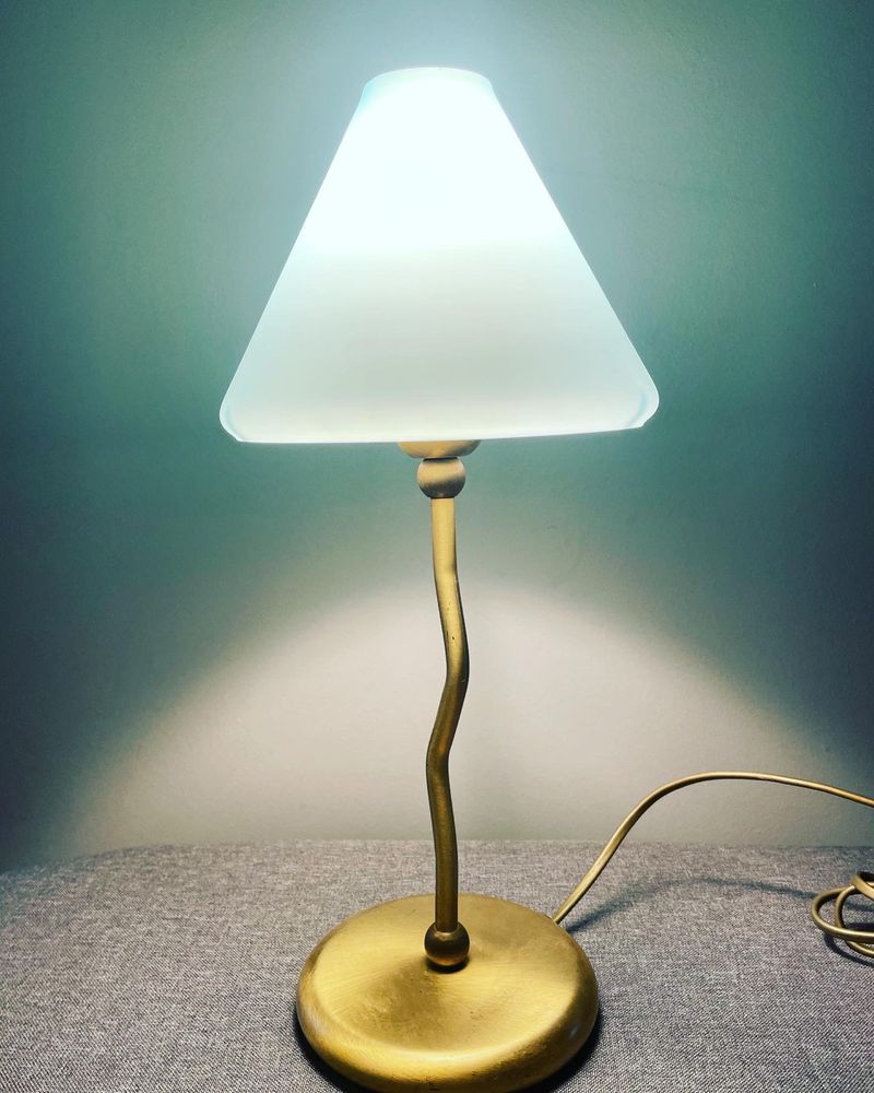 Art deco vintage lampka PRL piękna sypialnia gabinet