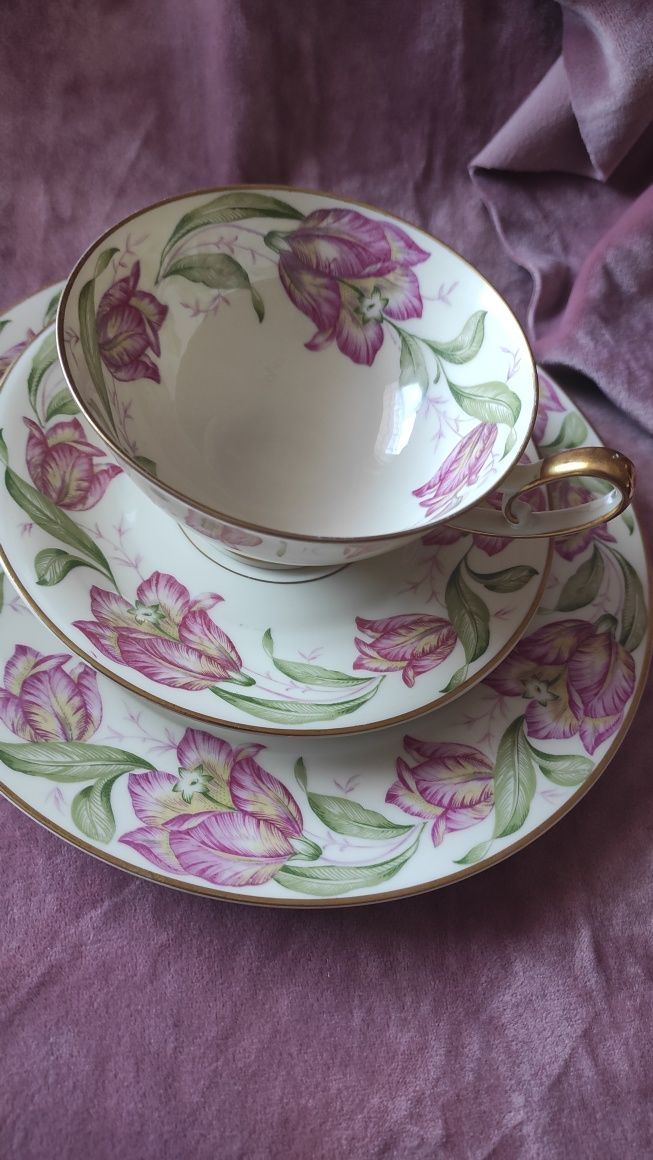 Trio Heinrich &Co. Przepiękna markowa stara porcelana