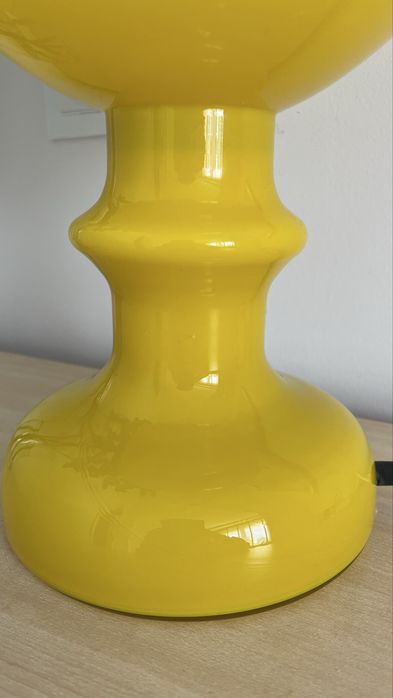 Polam Wieliczka 1970 r Szklana Żółta Lampa Lampka  PRL  Unikat