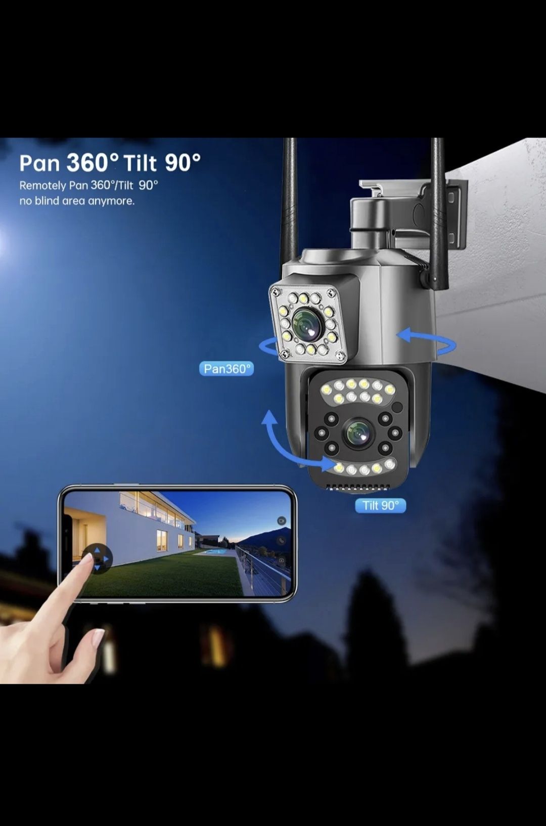 Камера видеонаблюдения V380 Pro, беспроводная ВЕРСИЯ WI-FI
уличная РТ