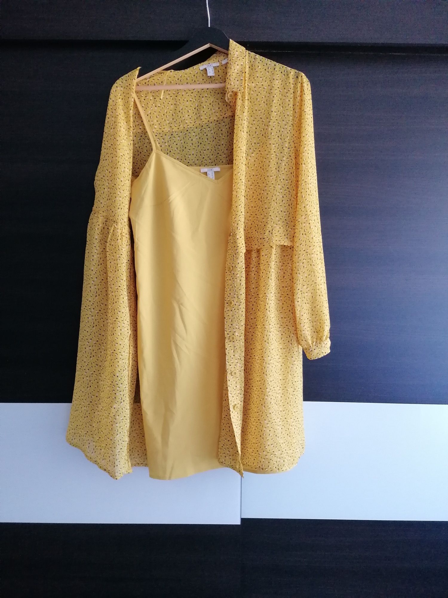 Sukienka żółta z halką